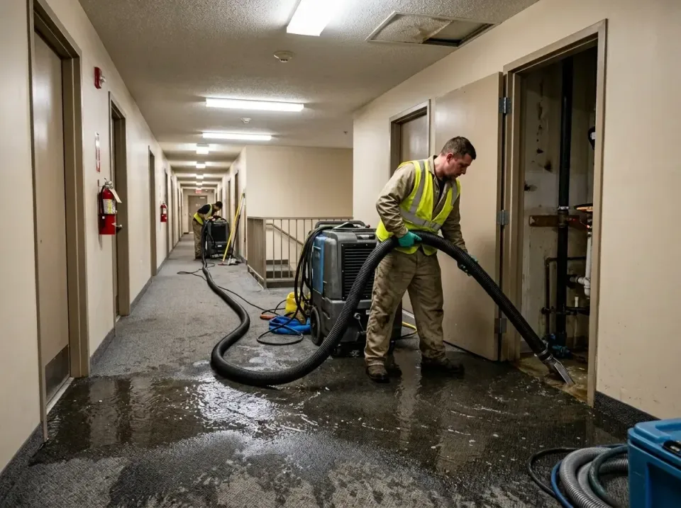 multi-unit-apartment-hallway-f-005 — frequently asked questions, Emergency Burst Pipe Water Extraction & Removal in Childers…